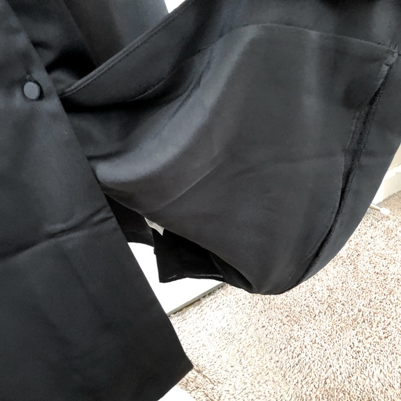 J Crew A-line Black Long Sleeve Satin Midi Dress - Picture 10 of 13